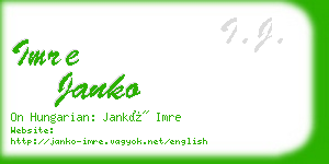 imre janko business card